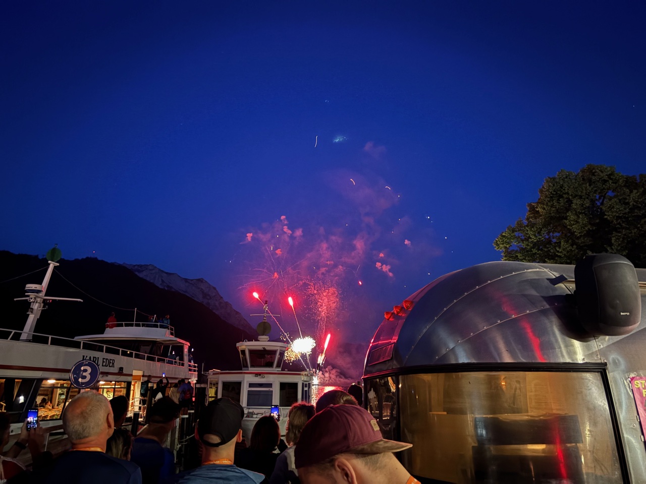 Fireworks over the lake in Interlaken