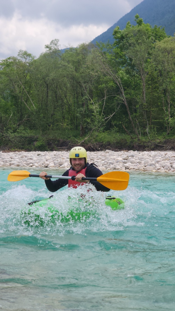 Whitewater kayaking on the Soča