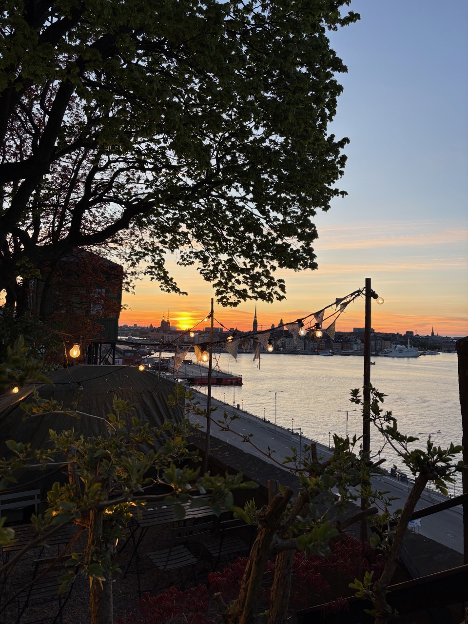 Sunset over Stockholm harbour